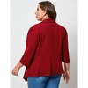 WhizMax Women's Plus Size 3/4 Sleeve Open Front Blazer Casual Long Sleeve Cardigan Jacket Office LongLine Pelpum Blazer - 4 of 4