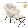 MOONMISS Accent Chair with Ottoman Set, Corduroy Upholstered Lounge Accent Chair with Armrests, Side Pockets for Bedroom, Living Room - 2 of 4
