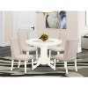 HomeStock 5-Piece Buttermilk & Cherry Finish Solid Wood Top Dining Table with 4 Parson Chair - 2 of 4