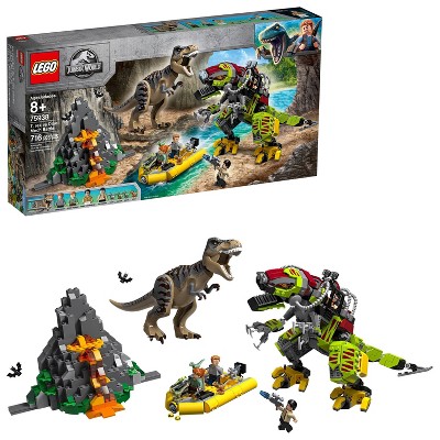 LEGO Jurassic World T. rex vs Dino-Mech Battle Toy T. Rex Figure Building Kit 75938