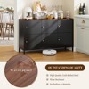 Mlezan 6 Door Metal Storage Cabinet,TV Stand Entertainment Center Media Console Table with Storage, Adjustable Feet（BLack） - 3 of 4