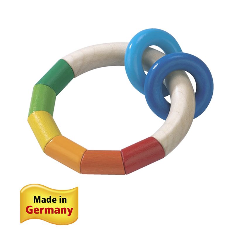 HABA Kringelring Wooden Baby Rattle Clutching Toy & Teether (Made in Germany), 5 of 8