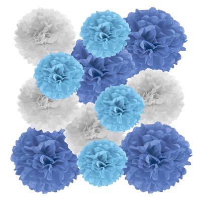 Unique Bargains Wedding Shower Bridal Party Decoration 3 Size Paper Pom Poms Flower Ball 15 Pcs