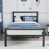 NicBex Twin/Queen/King Size Metal Platform Bed Frame with Headboard,Mattress Foundation with Steel Slat Support,Under Bed Storage,Easy Assembly,Black - 3 of 4