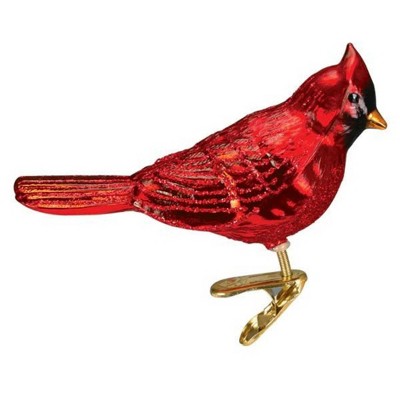 Old World Christmas 2.0 Inch Shiny Red Northern Cardinal Ornament Bird Clip-On Tree Ornaments