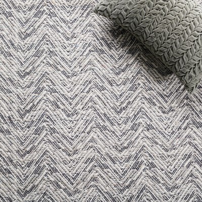 Nomadic Essence Handwoven Gray Wool Area Rug - 2'3" x 7'