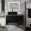 ELECWISH 28-Inch Bathroom Vanity, Modern Black Wall Mounted Bathroom Vanity with 1-Door and 1-Drawer - 2 of 4