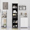 LOVMOR Slim Standing Bathroom Storage Cabinet with Double Door and 2 Adjustable Shelves for Entryway,Living Room,East to Assemble,Black - 4 of 4