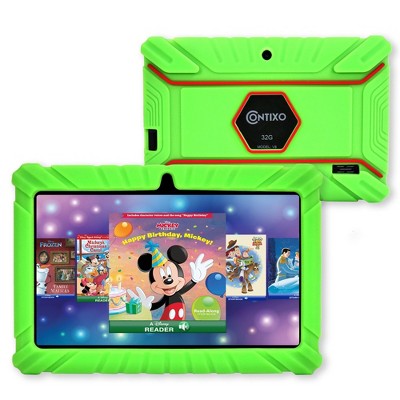 Contixo V8 Kids Tablet 7" Android Tablet with Parental Controls, 32GB Storage, Disney eBooks, Dual Cameras & Kid-Safe Design - Green