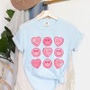 S.W.Smiley Sweethearts Chart Distressed - Women's Garment Dyed Graphic T-Shirt - 3 of 4