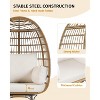 Egg Chair Wicker Outdoor Chairs, Oversize Patio Chair Rattan Lounger Chair w/ 4 Cushions & Steel Frame Stand for Indoor Outdoor Patio Backyard - 4 of 4