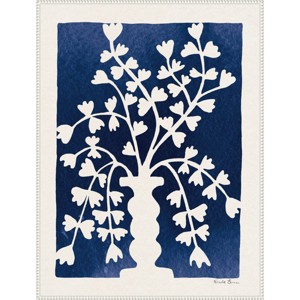 Amanti Art Blooming Floral on Blue II Framed Wall Art Print - 1 of 4