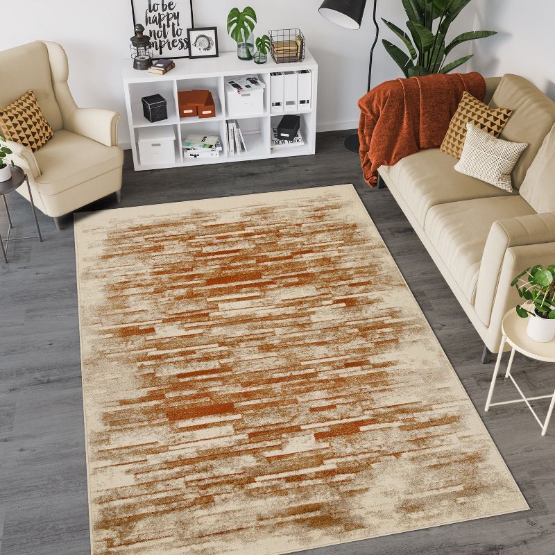 Modern Distressed Abstract Indoor Runner or Area Rug by Blue Nile Mills, 2 of 7