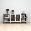 80 Inch Industrial Farmhouse TV Stand with Mesh Door and Open Shelves, Modern Wood and Metal Entertainment Center for Living Room or Bedroom - 2 of 4