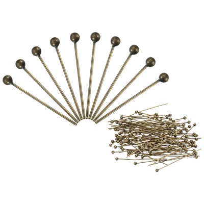 Unique Bargains Brass DIY Craft Jewelry Making Round Ball Head Pins 200 Pcs