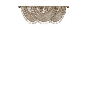 Gracie Mills Aurelius Faux Silk Sheen Waterfall Embellished Valance - 1 of 4