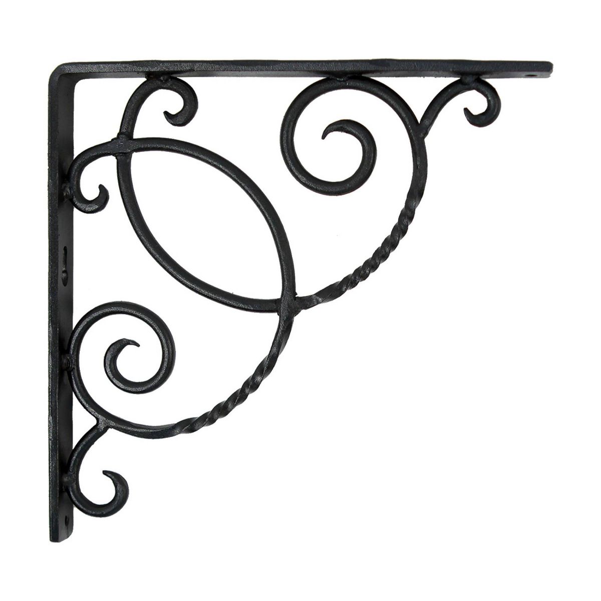 ACHLA Designs 2pc Scroll Shelf Bracket Black 1"x9.75"