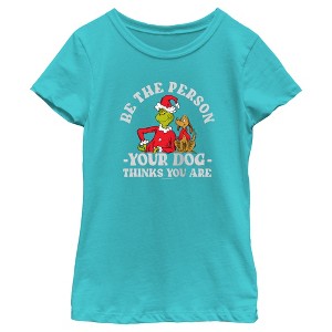 Girl's Dr. Seuss Grinch Christmas Be the Person T-Shirt - 1 of 4