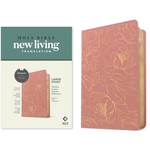 NLT Large Print Thinline Center-Column Reference Bible, Filament Enabled (Leatherlike, Pink Gold Floral, Red Letter) - (Leather Bound) - 1 of 1