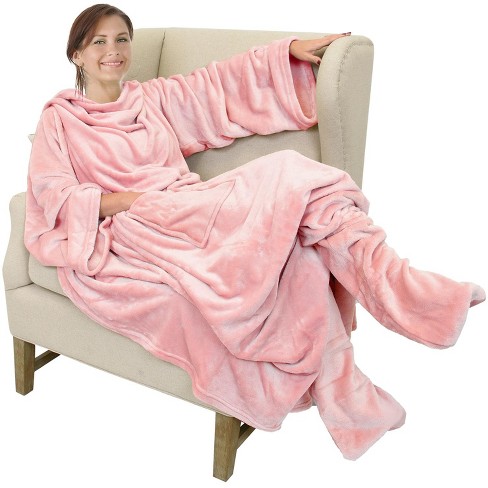 Catalonia Wearable Fleece Blanket With Sleeves And Foot Pockets