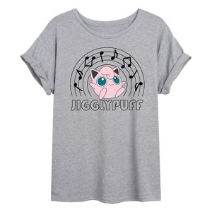 Women's - Pokémon - Jigglypuff Music Notes Oversized Graphic T-Shirt - 1 of 4