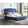 Roundhill Furniture Fentina 3-Piece Upholstered Bedroom Set, Tufted Velvet Wingback Bed with Two Nightstands - 2 of 4