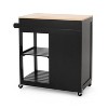 1 Door 1 Storage Drawer Kitchen Island Utility Storage Cart-Christopher Knight Home - 3 of 4