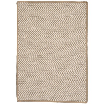 Colonial Mills Outdoor Houndstooth Tweed Braided Rug, Cuban Sand 4'x6', Rectangle Shape
