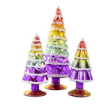 Cody Foster 7.0 Inch Small Pastel Rainbow Hue Trees Easter Spring Lgbtq Decorate Decor Village Mantle Tree Sculptures