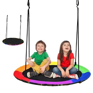 Costway 40'' Flying Saucer Tree Swing for Kids Round Tree Swing for Outdoor - 1 of 4