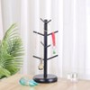 Acoinel 8 Hooks Bamboo Coffee Mug Tree Rotating Coffee Cup Holder - 4 of 4