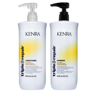 Kenra Triple Repair Shampoo (33.8 oz) & Conditioner (33.8 oz) XXL LITER Bond Hair Repair, Seals Ends, Kit DUO SET - 1 of 3