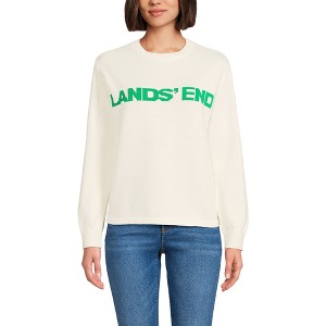 Lands' End Women's Drifter Jacquard Crew Neck Sweater - 1 of 4