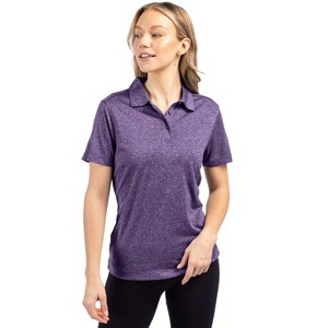 Clique Charge Active Womens Short Sleeve Polo - College Purple Heather - XS - 1 of 2