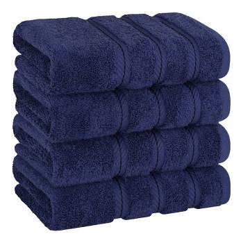 American Soft Linen 4 Pack Hand Towel Set, 100% Cotton, 16 inch by 28 inch, Hand Face Towels for Bathroom