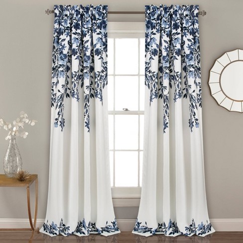 navy and white striped curtains