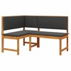 Garden Corner Bench Brown 140 x 100 x 91cm Solid Acacia wood vidaXL - 2 of 4