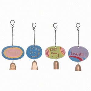 Transpac Ceramic Motivational Garden Bell Set of 4 Spring Home Decorations - 1 of 1
