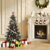 Pre-lit Artificial Christmas Tree w/Incandescent Warm White Lights,Snow Flocked Full Prelighted Xmas Tree Automatic Branch Tips,Foldable Stand - 2 of 4
