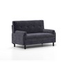 2-Seater Velvet Sleeper Sofa with Recliner, Adjustable Backrest and Foam Cushions for Living Room - 2 of 4