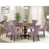 HomeStock 3-Piece Distressed Jacobean Finish Solid Wood Top Dining Table with 2-Chairs - 2 of 4
