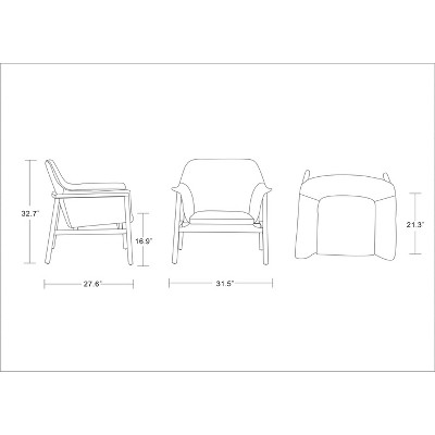 Mid Century Grey Linen & Walnut Wood Accent Chair Set
