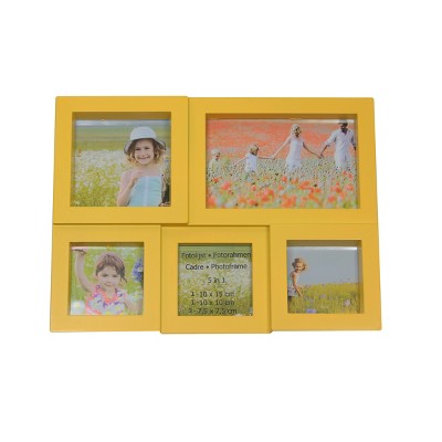 Northlight 11.5" Yellow Multi-Sized Puzzled Collage Photo Picture Frame Wall Decoration