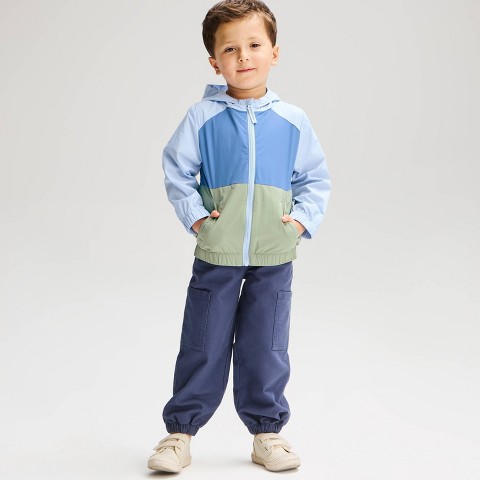 Cat & Jack Toddler Boys' Colorblock Windbreaker - Cat & Jack™ Blue/Green 4T