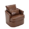 TIRAMISUBEST Swivel Barrel Chair, Brown - A Comfy Round Accent Sofa for Living Room, Ideal Arm Chair for Nursery, Hotel, Bedroom, Office & Lounge - 3 of 4