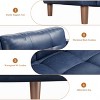 3-Seater Sofa Couch, 83 in Wide Faux Leather Sofa Couch, Deep Seats, 2 Removable Back Cushions, for Living Room, Bedroom, Apartment, Office - 4 of 4
