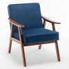 PAGED PU Leather Upholstered Accent Chair with Wood Frame, Mid Century Arm Chair for Bedroom, Reading Room, Black - 3 of 4