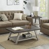Roundhill Furniture Athens Contemporary 3-Piece Wood Shelf Coffee Table Set in Weathered Walnut and Gray - 3 of 4