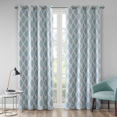Sapphtopaz Blackout Curtains, Printed Ikat Window Curtain Panel, Privacy Assured, Light Filtering for Living Room, Bedroom