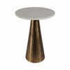Modern Accent Table with White Marble Top & Gold Aluminum Base - 20" Tall, Living Room Side Table - 4 of 4